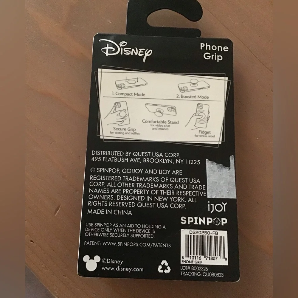 DISNEY MINNIE MOUSE PHONE GRIP NWT SPIN POP